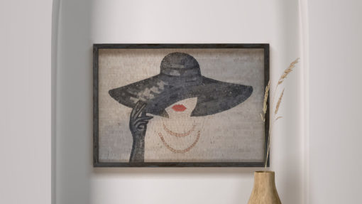 Lady with Hat Famous Art Mosaic