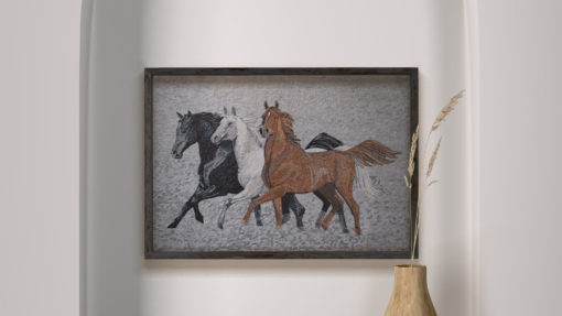 Racing Horses Art Mosaic